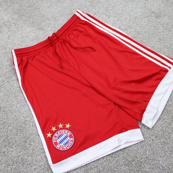 Bayern Munchen FC Munich Shorts Youth XL Red Adidas Football Soccer Official - Picture 2 of 11